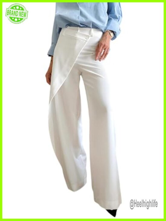 Pants - High Waisted Wide Leg Dress Pants Business Casual Palazzo Slacks
